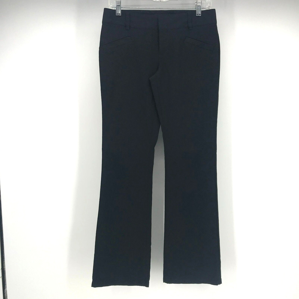 INC International Concepts Pant Womens 4 Black Flat Front Mid Rise Bootcut
